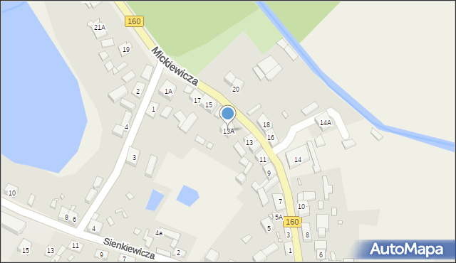 Bierzwnik, Mickiewicza Adama, 13A, mapa Bierzwnik