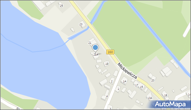 Bierzwnik, Mickiewicza Adama, 21A, mapa Bierzwnik