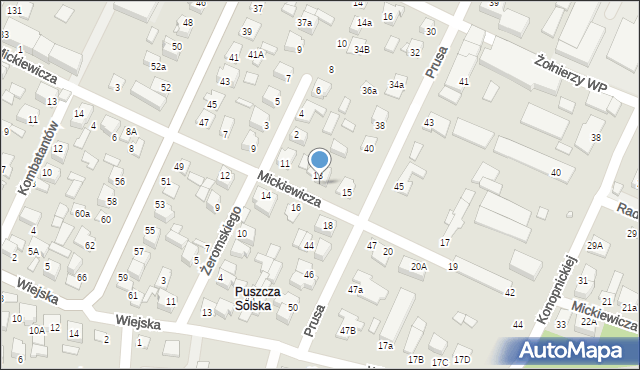 Biłgoraj, Mickiewicza Adama, 13a, mapa Biłgoraj