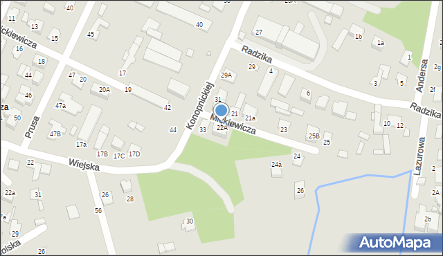 Biłgoraj, Mickiewicza Adama, 22A, mapa Biłgoraj