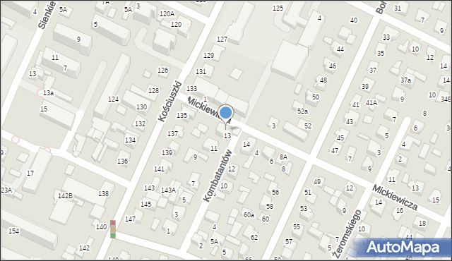 Biłgoraj, Mickiewicza Adama, 2a, mapa Biłgoraj