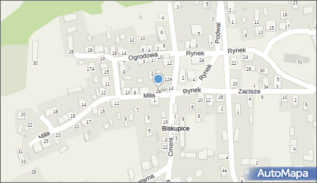 Biskupice, Miła, 2a, mapa Biskupice