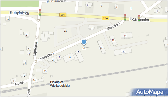 Biskupice, Mieszka I, 10b, mapa Biskupice