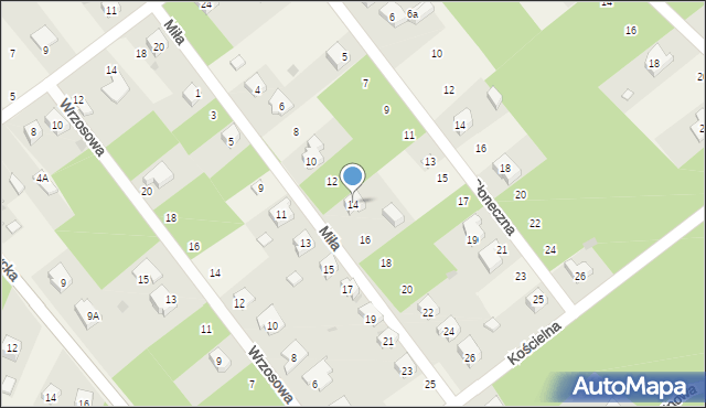 Blok Dobryszyce, Miła, 14, mapa Blok Dobryszyce