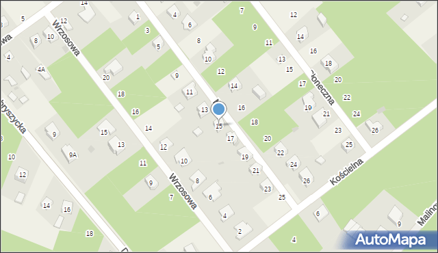 Blok Dobryszyce, Miła, 15, mapa Blok Dobryszyce