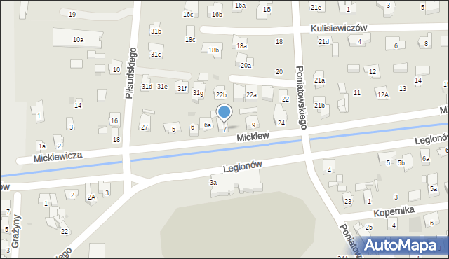 Błonie, Mickiewicza Adama, 7, mapa Błonie