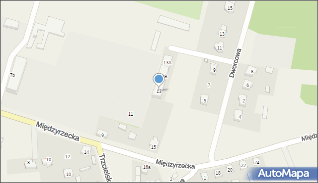 Bobowicko, Międzyrzecka, 13, mapa Bobowicko