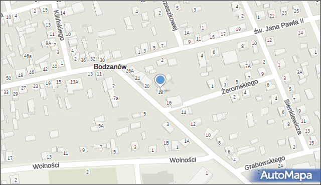 Bodzanów, Mickiewicza Adama, 18, mapa Bodzanów