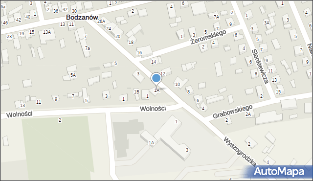 Bodzanów, Mickiewicza Adama, 1A, mapa Bodzanów
