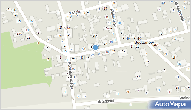 Bodzanów, Mickiewicza Adama, 25, mapa Bodzanów