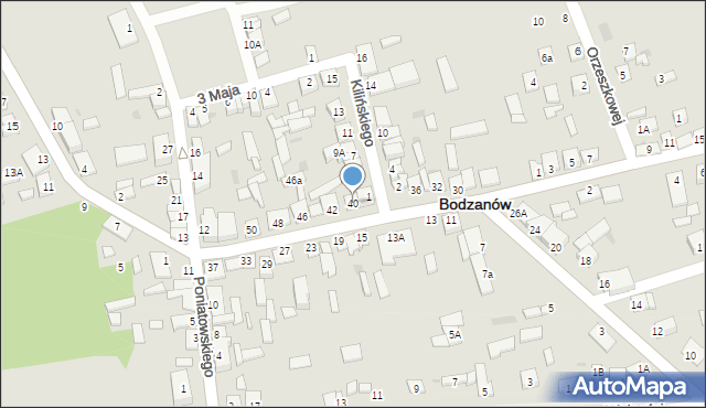 Bodzanów, Mickiewicza Adama, 40, mapa Bodzanów