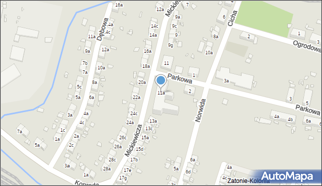 Bogatynia, Mickiewicza Adama, 11a, mapa Bogatynia