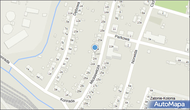 Bogatynia, Mickiewicza Adama, 24d, mapa Bogatynia
