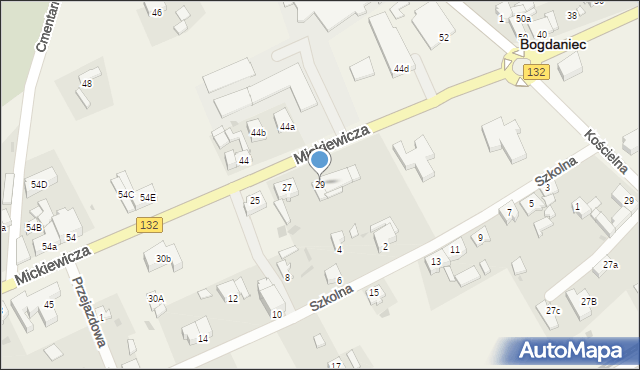 Bogdaniec, Mickiewicza Adama, 29, mapa Bogdaniec