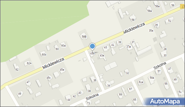 Bogdaniec, Mickiewicza Adama, 43b, mapa Bogdaniec