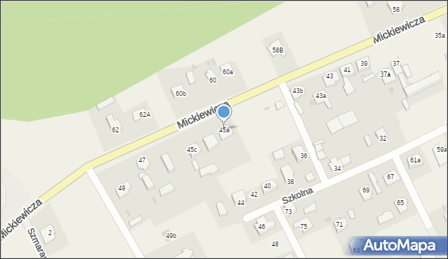 Bogdaniec, Mickiewicza Adama, 45a, mapa Bogdaniec