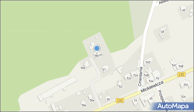Bogdaniec, Mickiewicza Adama, 56c, mapa Bogdaniec