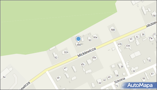 Bogdaniec, Mickiewicza Adama, 60b, mapa Bogdaniec