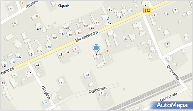 Bogdaniec, Mickiewicza Adama, 7, mapa Bogdaniec