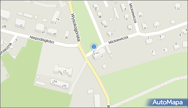 Bolków, Mickiewicza Adama, 1, mapa Bolków