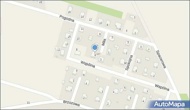 Bożewo, Miła, 4, mapa Bożewo