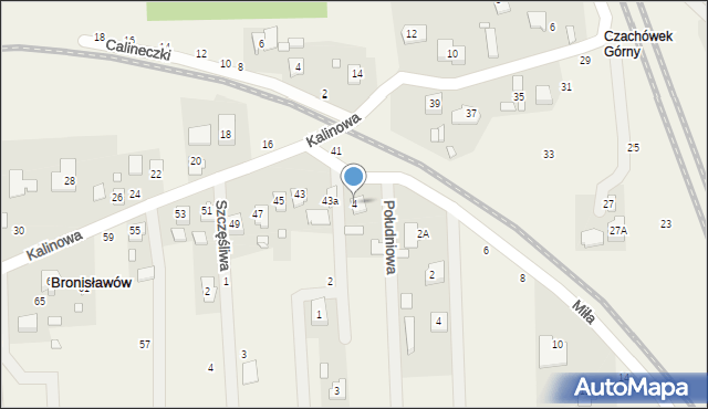Bronisławów, Miła, 4, mapa Bronisławów