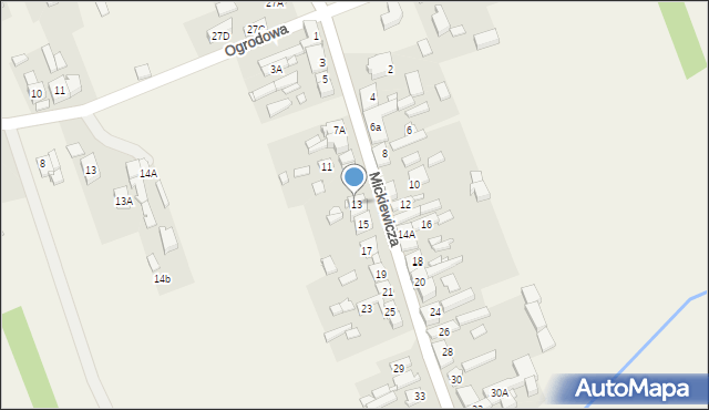 Brudzew, Mickiewicza Adama, 13a, mapa Brudzew
