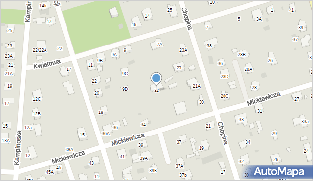 Brwinów, Mickiewicza Adama, 32, mapa Brwinów