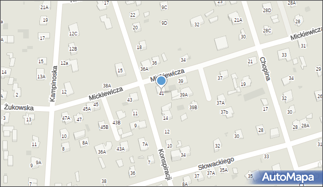 Brwinów, Mickiewicza Adama, 41, mapa Brwinów