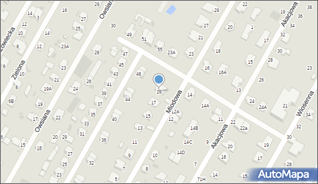 Brwinów, Miodowa, 19, mapa Brwinów