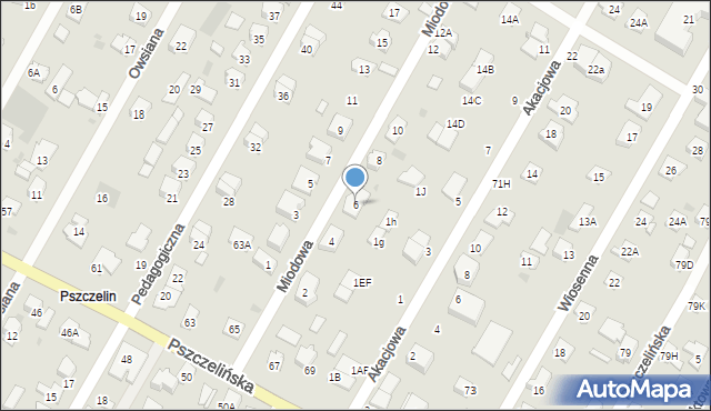 Brwinów, Miodowa, 6, mapa Brwinów