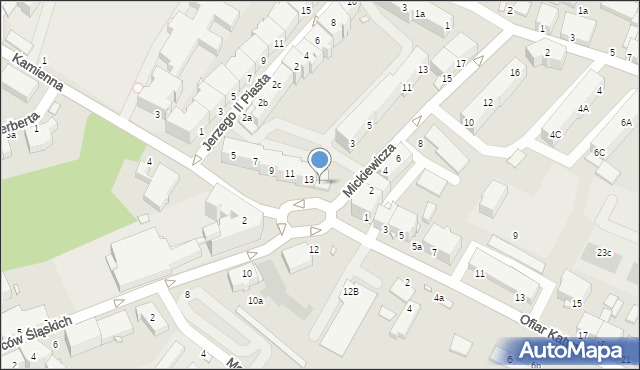 Brzeg, Mickiewicza Adama, 1, mapa Brzeg