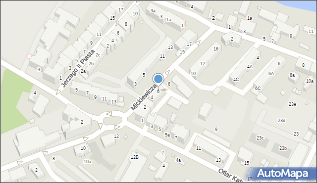 Brzeg, Mickiewicza Adama, 6, mapa Brzeg