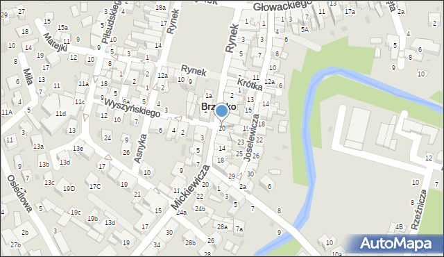 Brzesko, Mickiewicza Adama, 10, mapa Brzesko