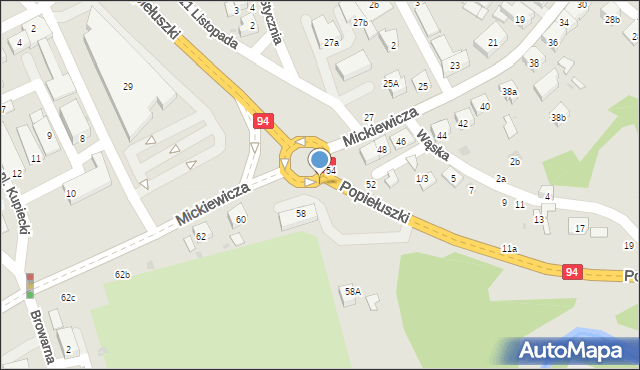 Brzesko, Mickiewicza Adama, 56, mapa Brzesko