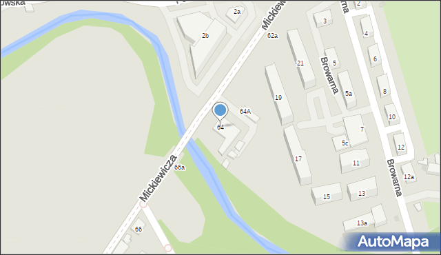 Brzesko, Mickiewicza Adama, 64, mapa Brzesko