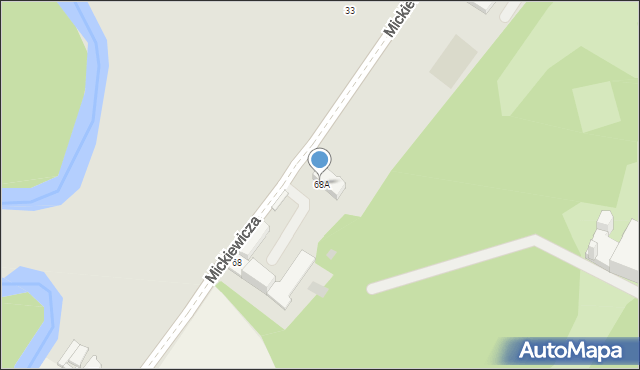 Brzesko, Mickiewicza Adama, 68A, mapa Brzesko