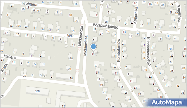 Brzeszcze, Mickiewicza Adama, 11, mapa Brzeszcze