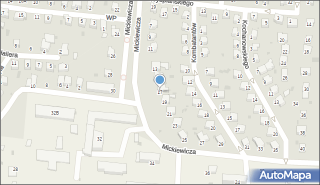 Brzeszcze, Mickiewicza Adama, 17, mapa Brzeszcze