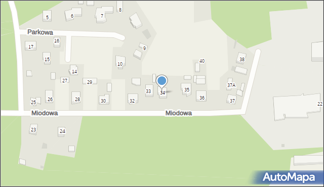 Brzeźno, Miodowa, 34, mapa Brzeźno