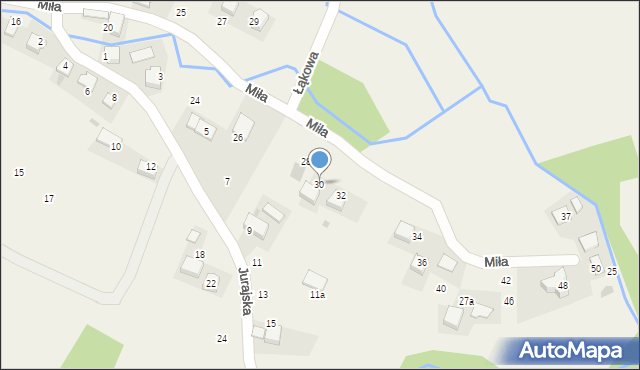 Brzoskwinia, Miła, 30, mapa Brzoskwinia