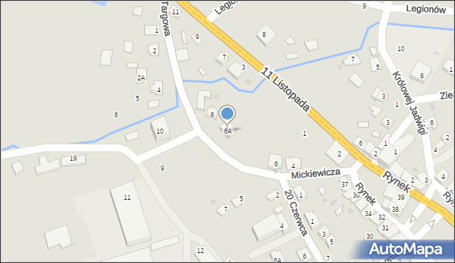 Brzostek, Mickiewicza Adama, 6A, mapa Brzostek