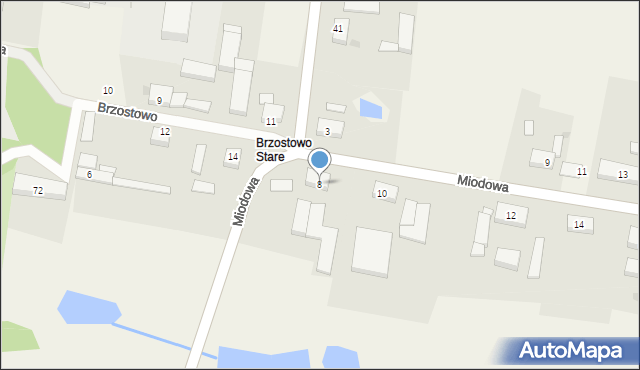 Brzostowo, Miodowa, 8, mapa Brzostowo