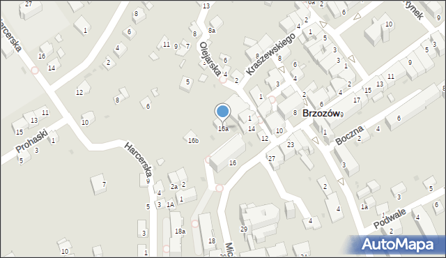 Brzozów, Mickiewicza Adama, 16a, mapa Brzozów