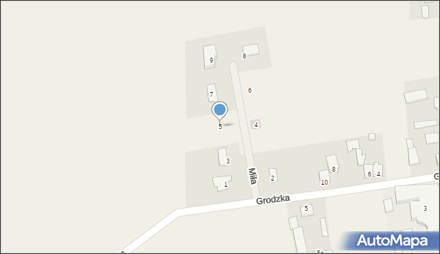 Brzozowo, Miła, 5, mapa Brzozowo