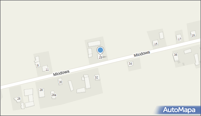 Brzozowo, Miodowa, 13, mapa Brzozowo