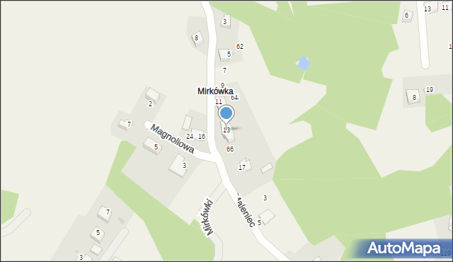 Brzyczyna, Mirkówki, 13, mapa Brzyczyna