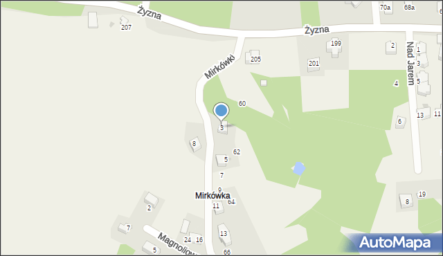 Brzyczyna, Mirkówki, 3, mapa Brzyczyna