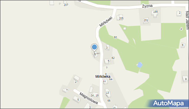 Brzyczyna, Mirkówki, 8, mapa Brzyczyna