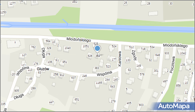 Buczkowice, Miodońskiego Franciszka, 384, mapa Buczkowice